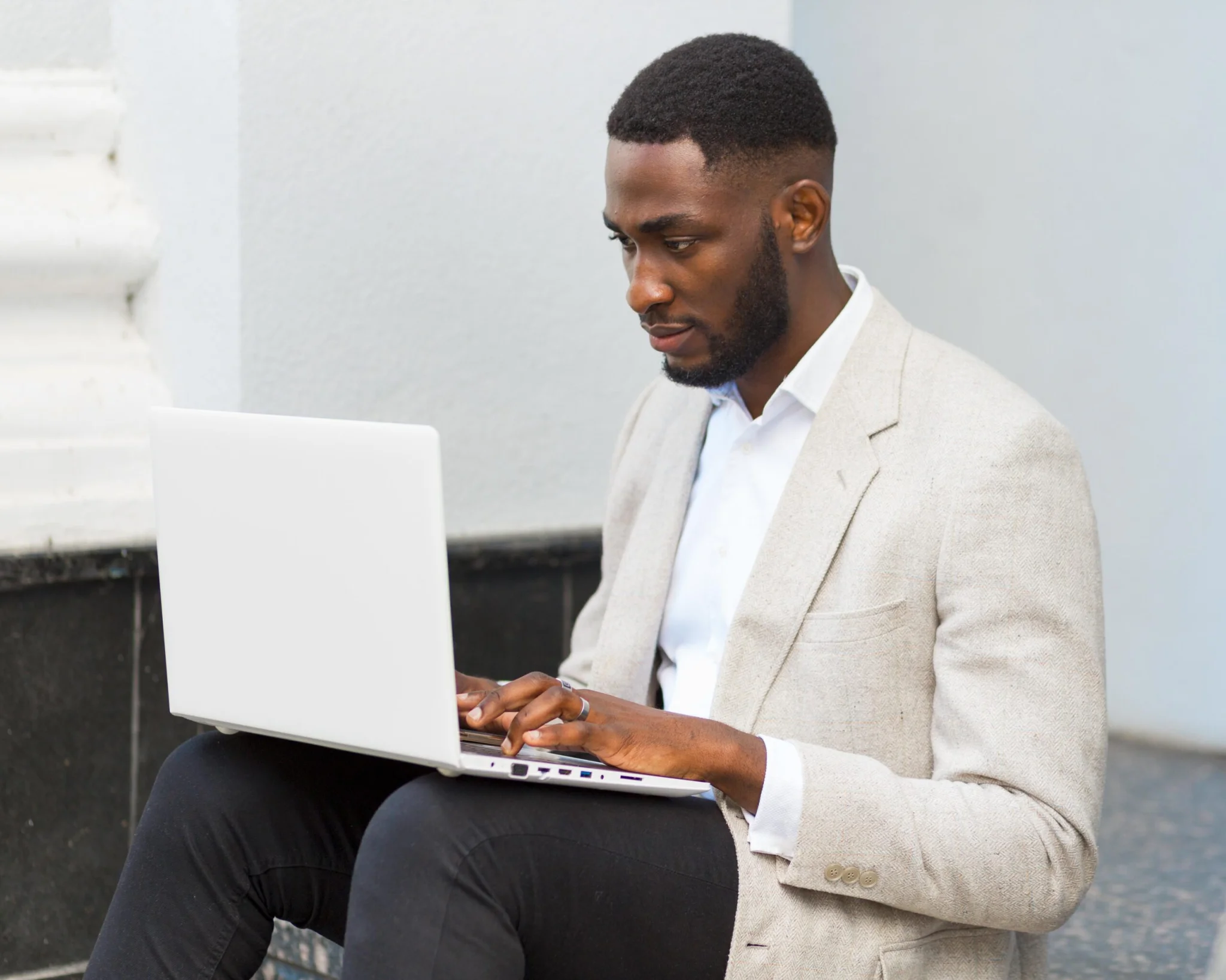 businessman working laptop